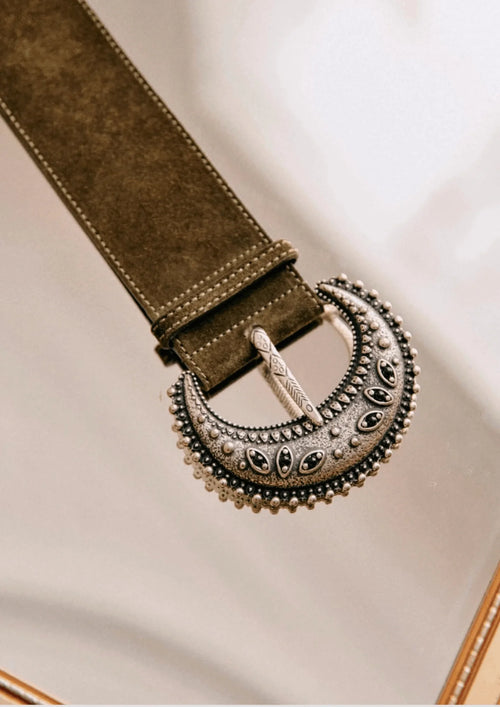 DARK OLIVE LOUVE BELT
