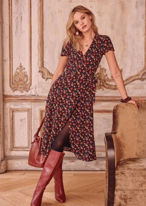 FLOWER AMBER WRAP DRESS