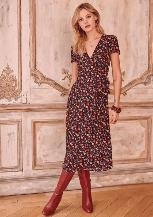FLOWER AMBER WRAP DRESS