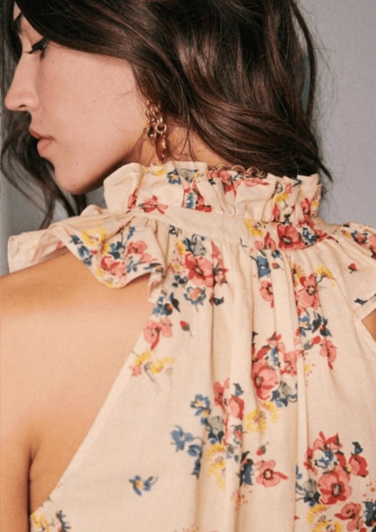 BEIGE FLORAL CHARLOTTE TOP