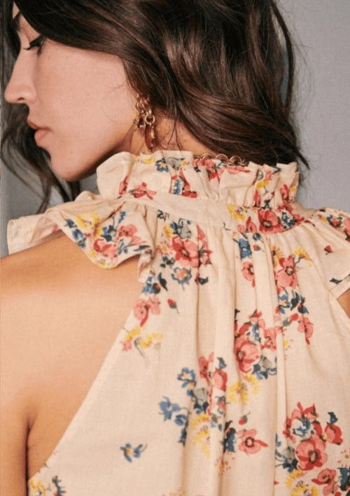BEIGE FLORAL CHARLOTTE TOP