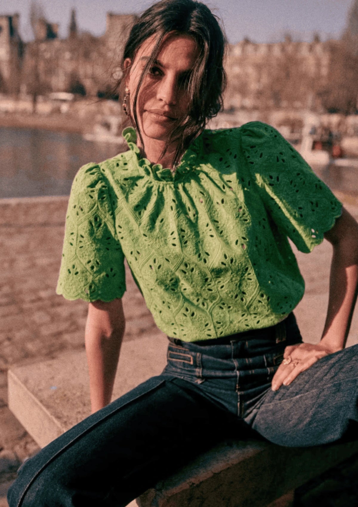 GREEN LOUISAH BLOUSE