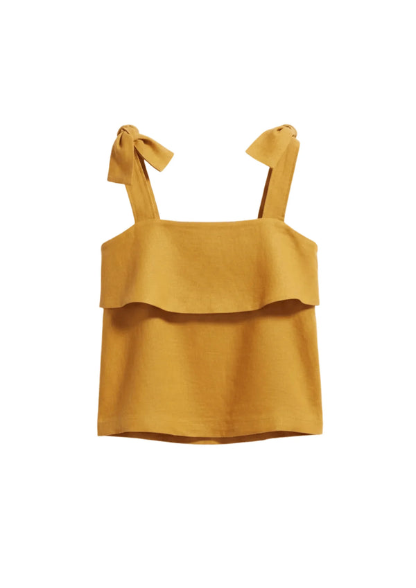 YELLOW ISA LINEN TOP