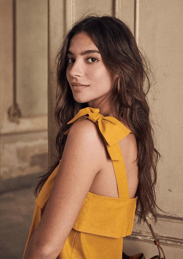 YELLOW ISA LINEN TOP