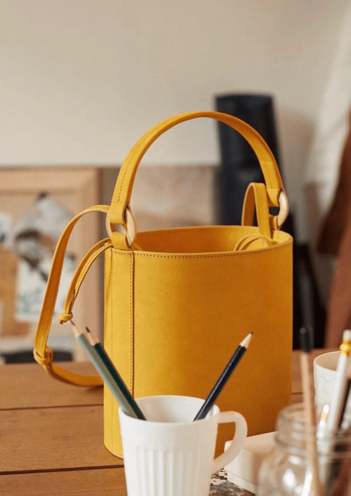 YELLOW BUCKET HANDBAG