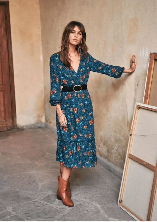 Blaues tiziane kleid