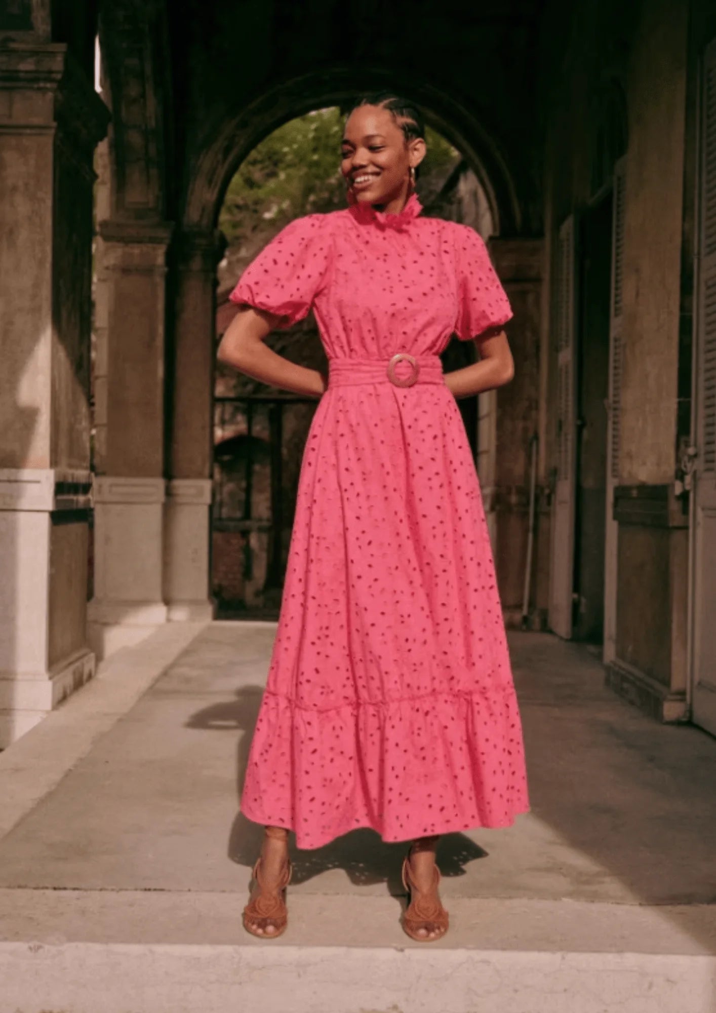 sezane pink dress Louise Dress