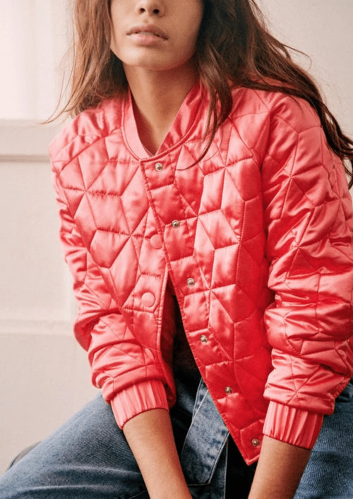 Veste à axe en peluche rose