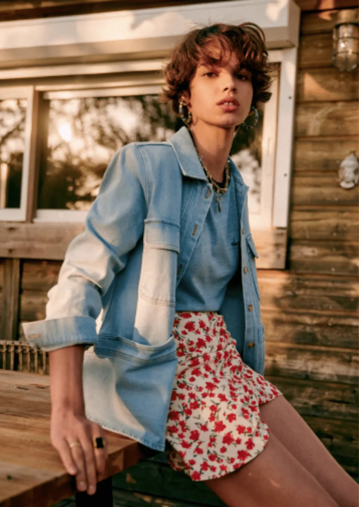 RED FLORAL PACOME MINI SKIRT