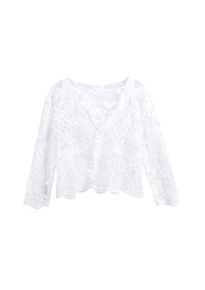WHITE GUIPURE BLOUSE