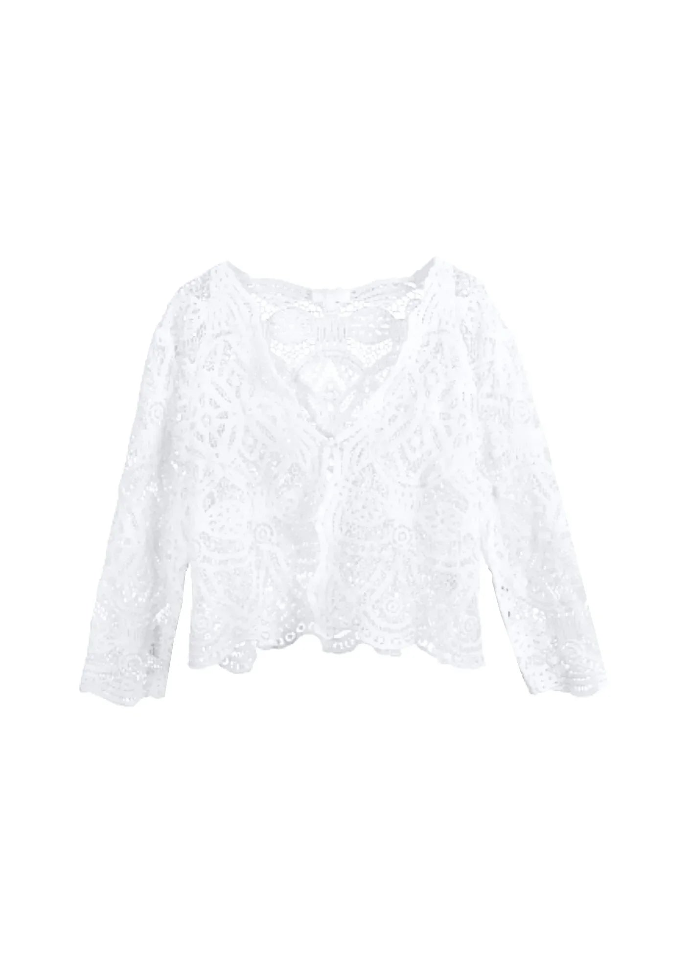 WHITE GUIPURE BLOUSE