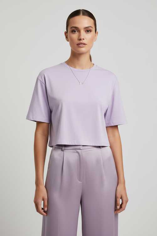 LAVENDER CROP T-SHIRT