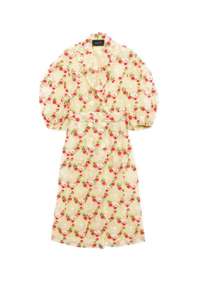 Trench en tulle brodé jaune pastel