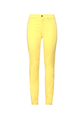 Gelbe 5 Taschen schlanke Jeans