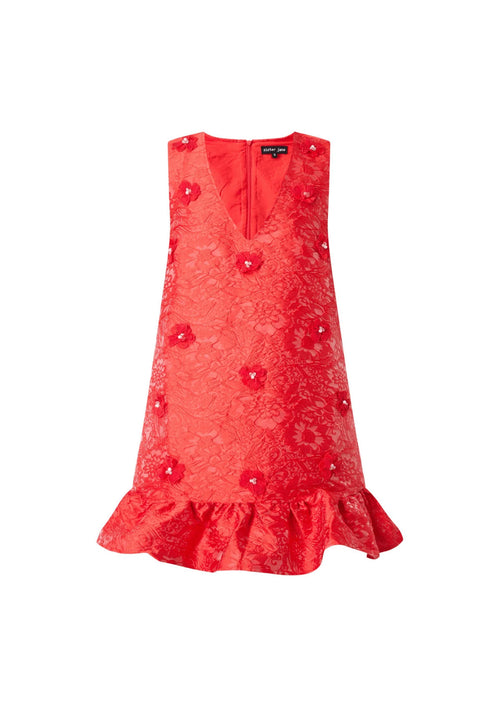 ROBE JACQUARD CERISE DOUCE