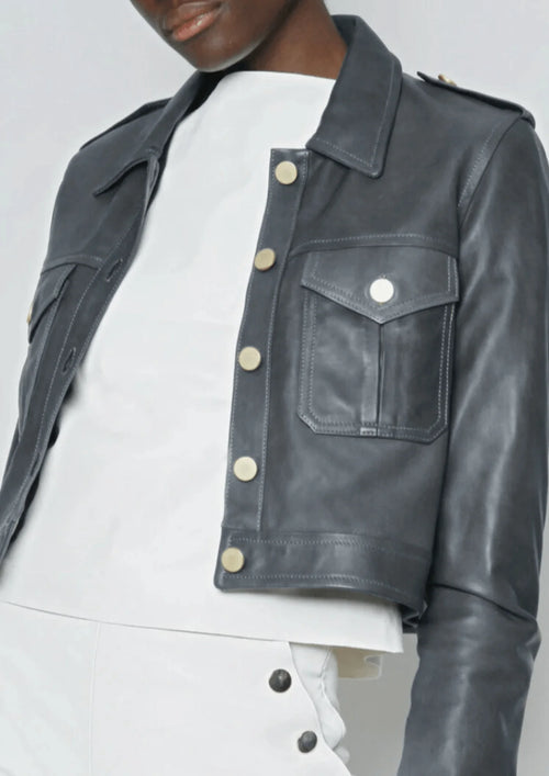 AMELIE CROPPED LEATHER JACKET