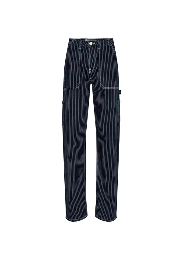 NAVY STRIPED TROUSERS