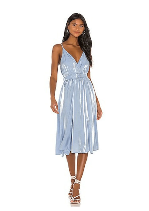 Hellblaues Midi-Long-Kleid