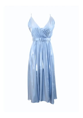 LIGHT BLUE MIDI-LONG DRESS