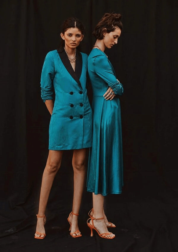 CARIBBEAN GREEN LONG BLAZER