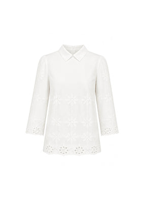 CHEMISIER BLANC À FLEURS