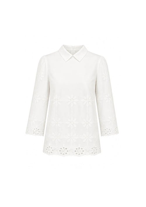 WHITE FLORAL BLOUSE