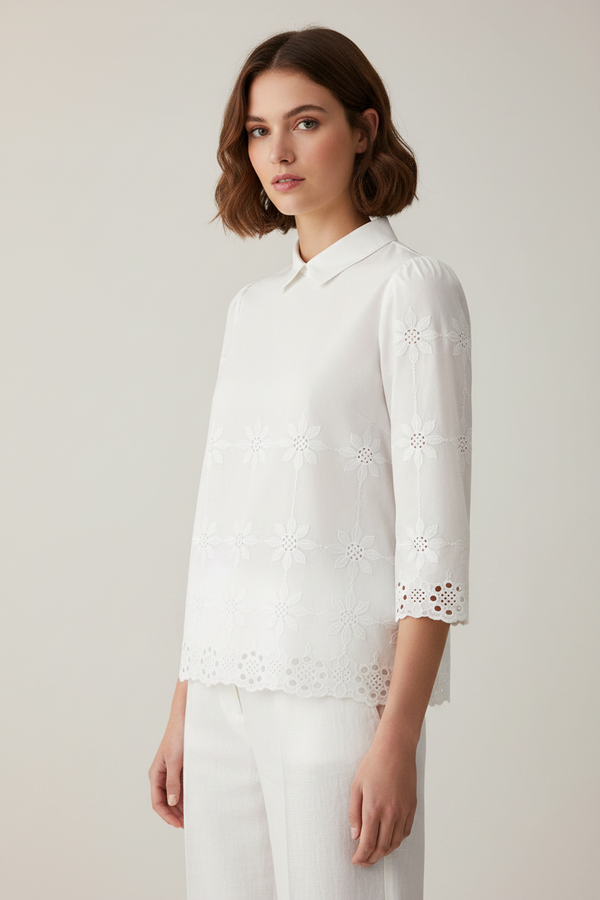 WHITE FLORAL BLOUSE