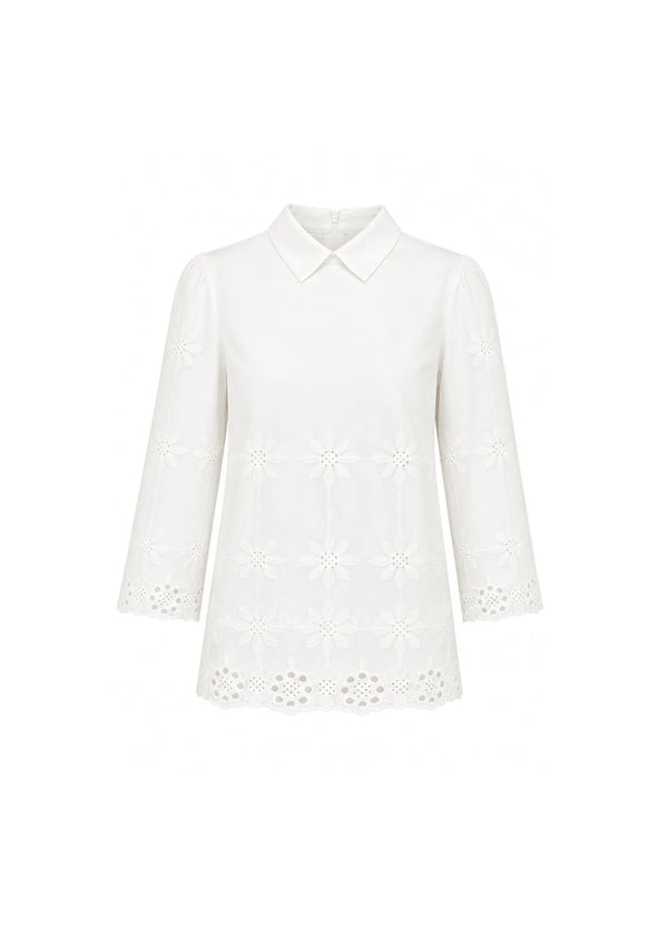 WHITE FLORAL BLOUSE