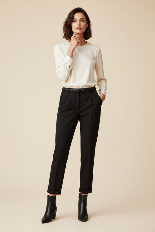 BLACK CIGARETTE TROUSERS