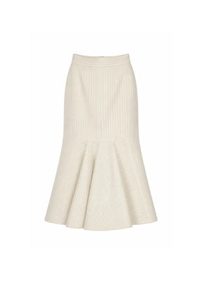 JUPE MIDI RAYÉE BEIGE