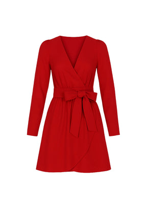 MINI ROBE PORTEFEUILLE ROUGE