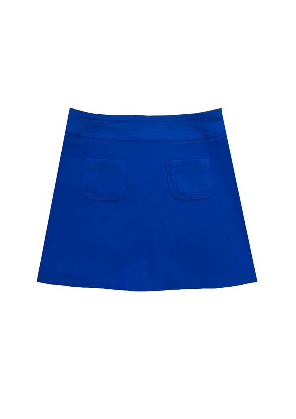 BLUE A-LINE MINI SKIRT