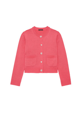 PINK GYSLAIN WOOL CARDIGAN