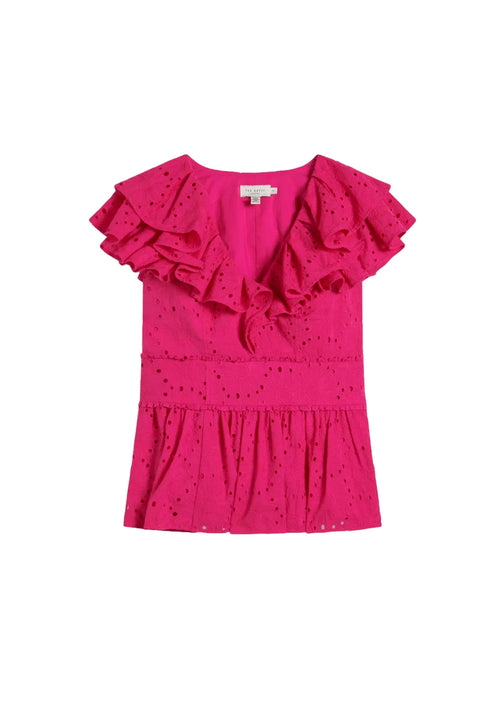 MAZIEH BRODERIE PEPLUM TOP