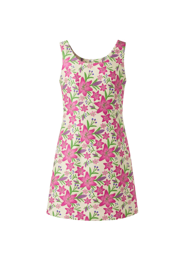 PINK FLORAL SILK DRESS