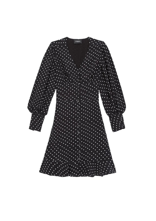 BLACK DRESS WITH POLKA DOTS