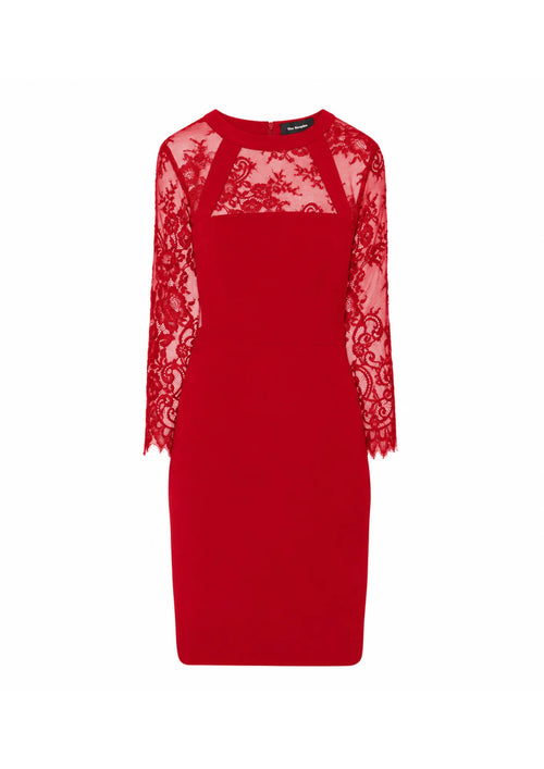 RED LACE MINI DRESS