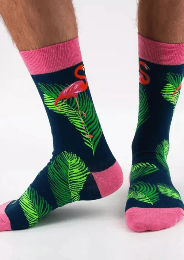 Blaue Flamingo -Socken