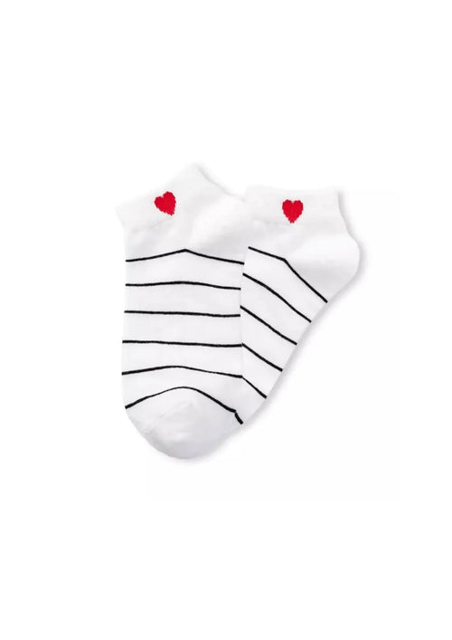 Chaussettes de coeur blanc et rose