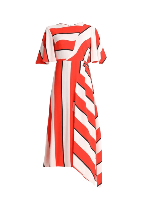 Vendu le 23.08.23 L Robe rayée MIDI Orange