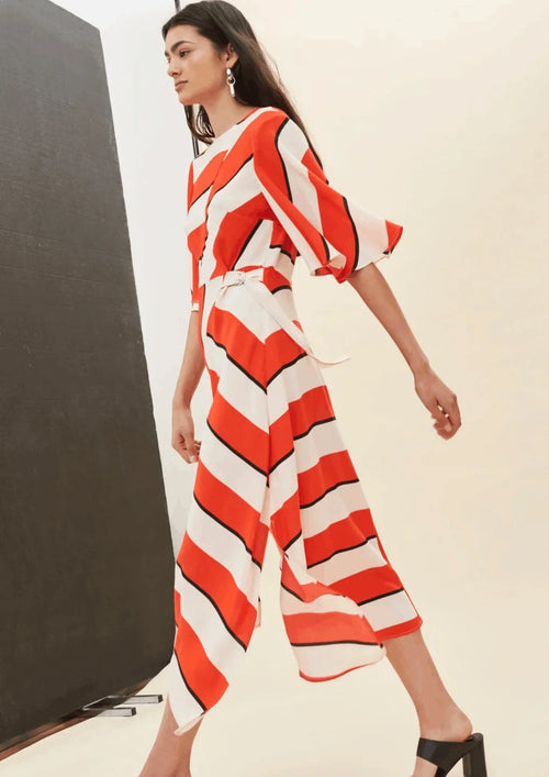 Vendu le 23.08.23 L Robe rayée MIDI Orange