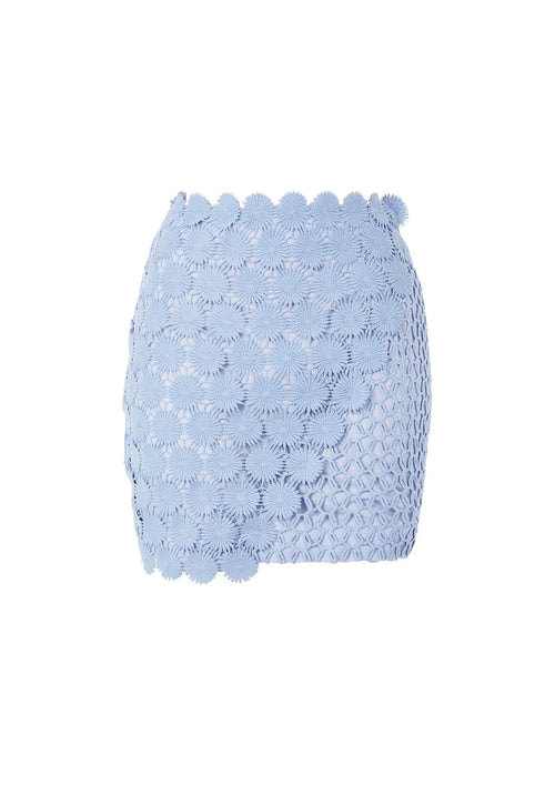 MINI-JUPE FLEURIE BLEU CLAIR
