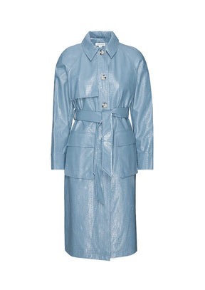 BLUE CHARLIE CROCO TRENCH-COAT