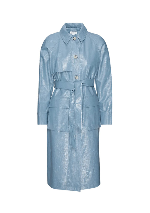 BLUE CHARLIE CROCO TRENCH-COAT