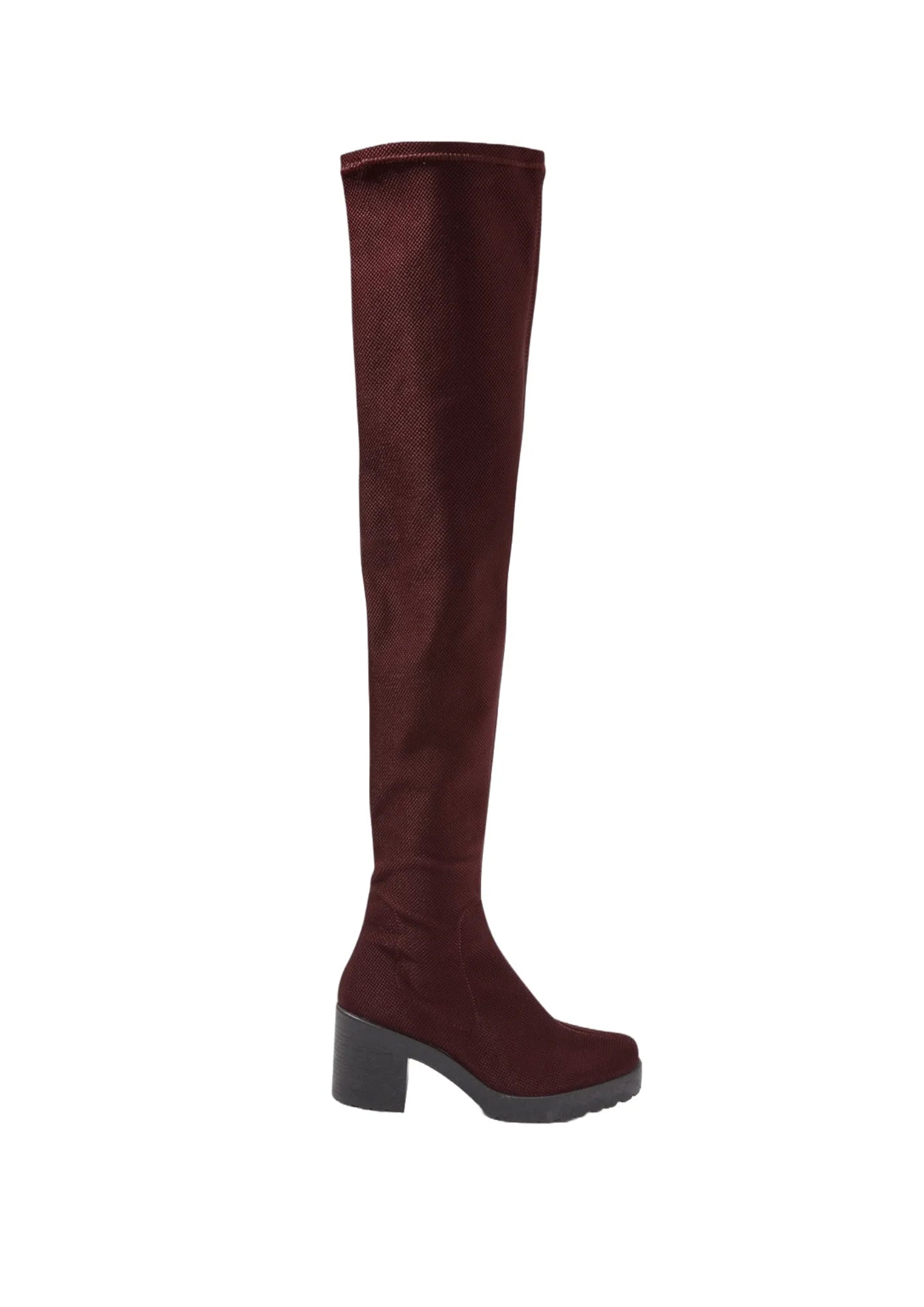 BURGUNDY OVER-THE-KNEE BOOTS