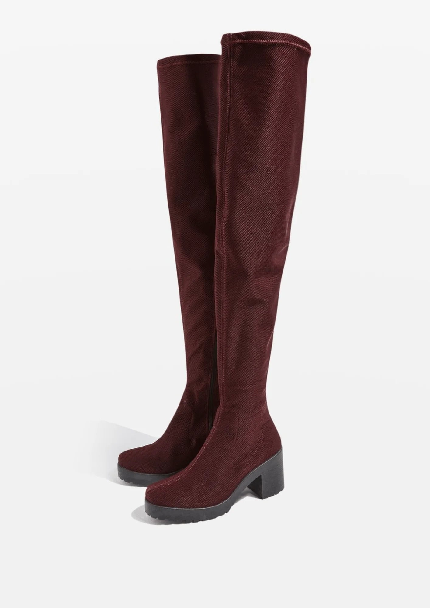 BURGUNDY OVER-THE-KNEE BOOTS