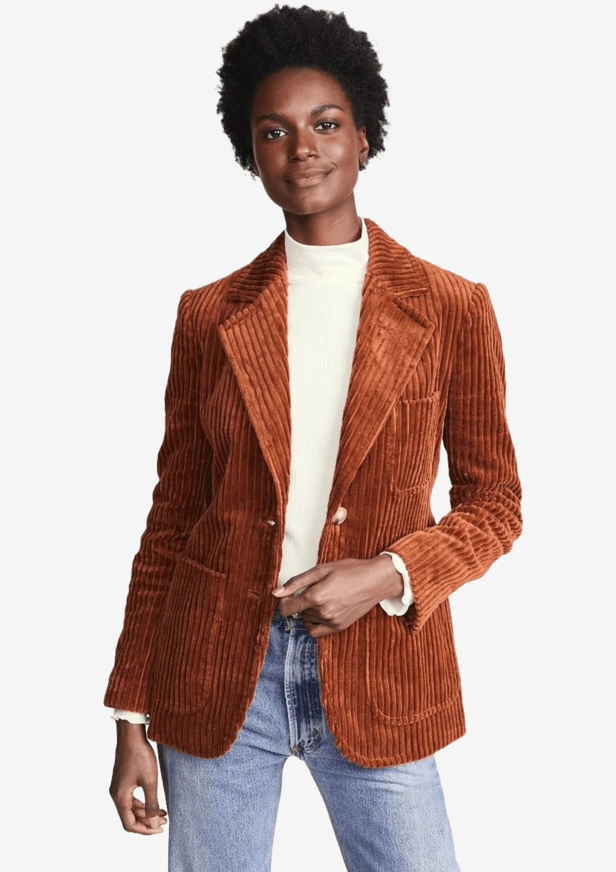 BROWN WIDE WALE CORD BLAZER