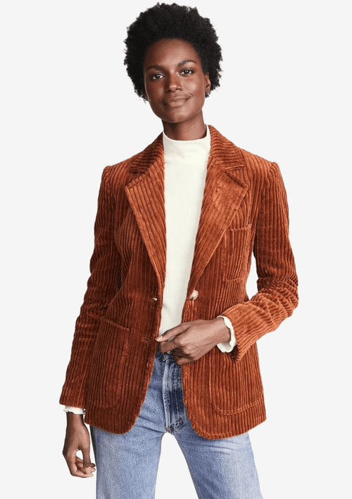BRAUNER GROBGERIPPTER CORD-BLAZER