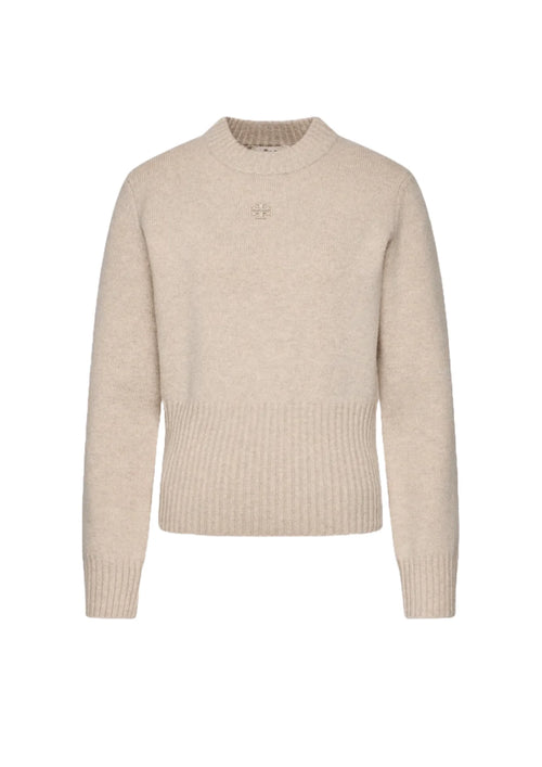 PULL À TAILLE CÔTELÉE BEIGE