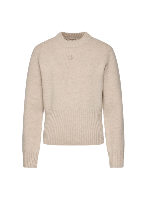 PULL À TAILLE CÔTELÉE BEIGE